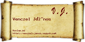 Venczel János névjegykártya