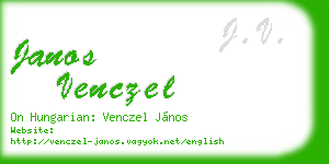 janos venczel business card